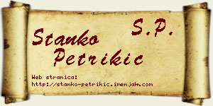 Stanko Petrikić vizit kartica